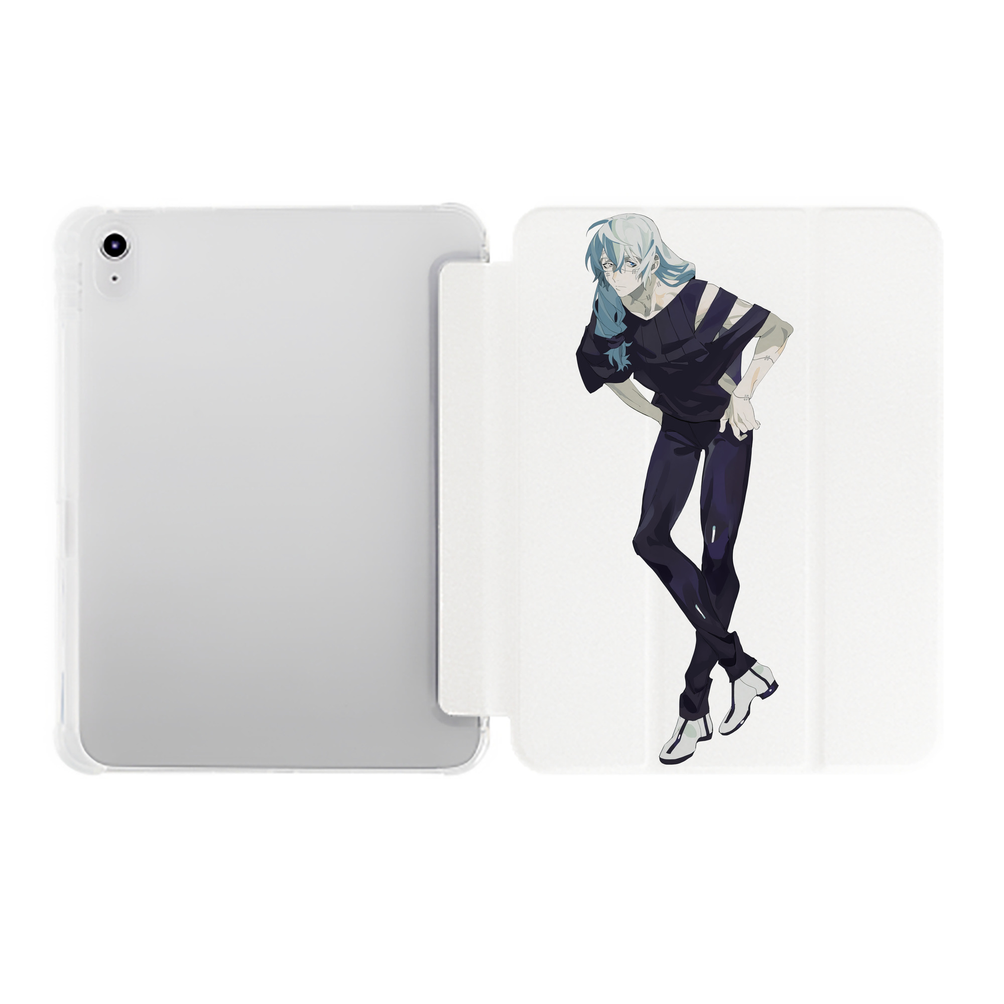 （画像用） 呪術廻戦 Jujutsu Kaisen IPad ケース ペン収納付き 三つ折りスタンド PUレザー×シリコン 対応機種9.5/10.5/10.9インチ
